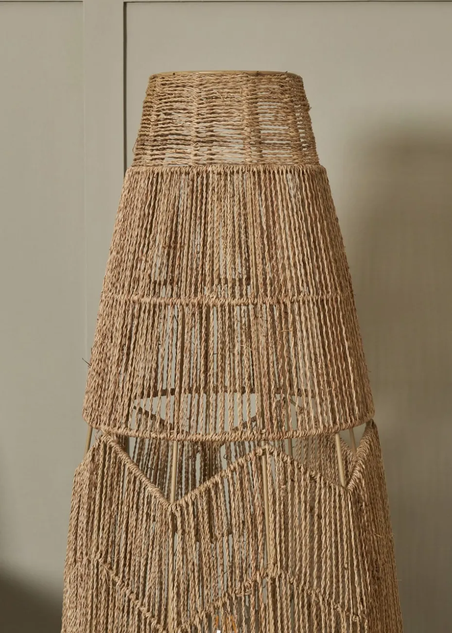BHS Natural Jute Woven String Floor Lamp (110cm x 33cm)