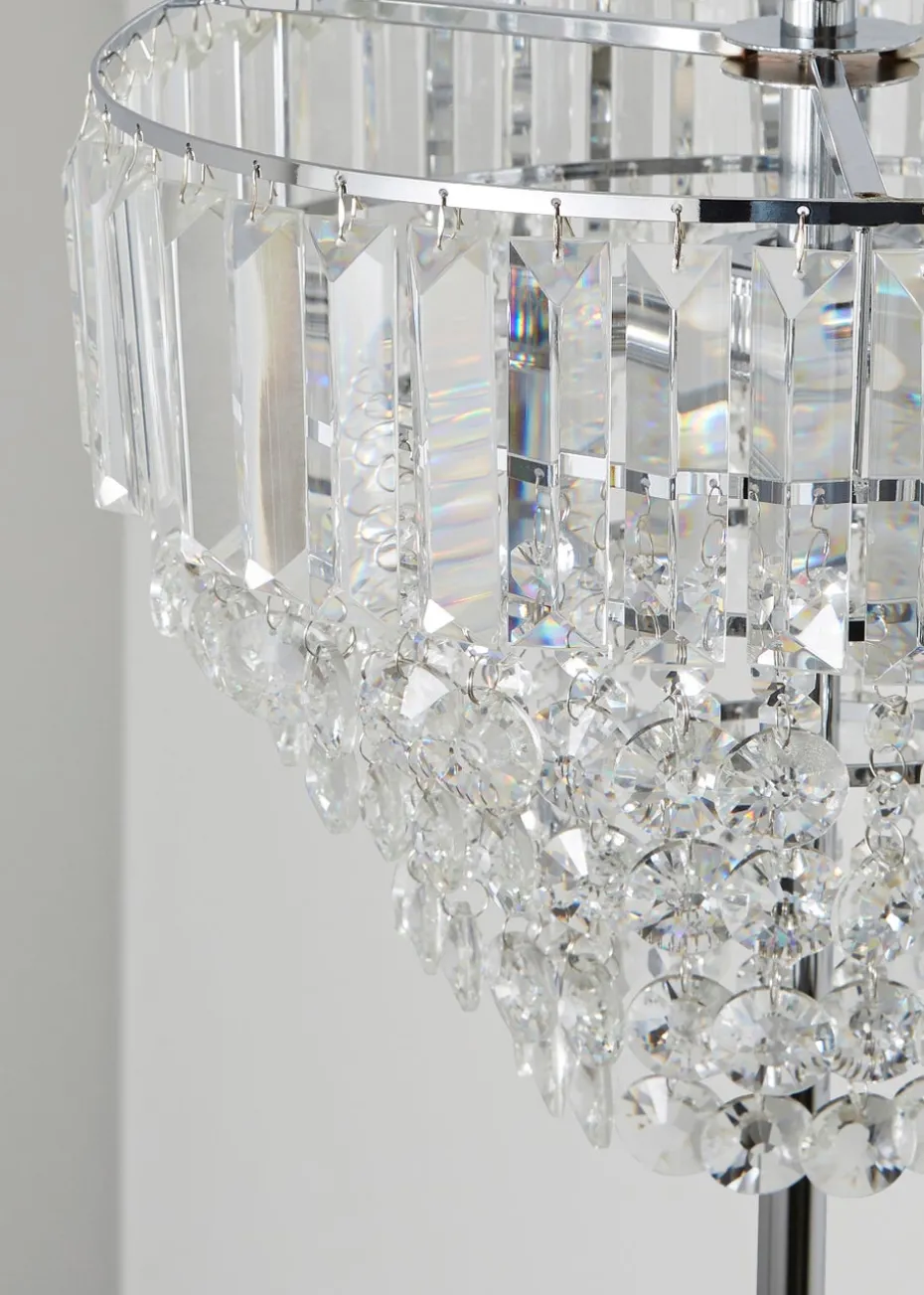 BHS Paladina Floor Lamp 3 Light Chrome (157cm x 47cm)