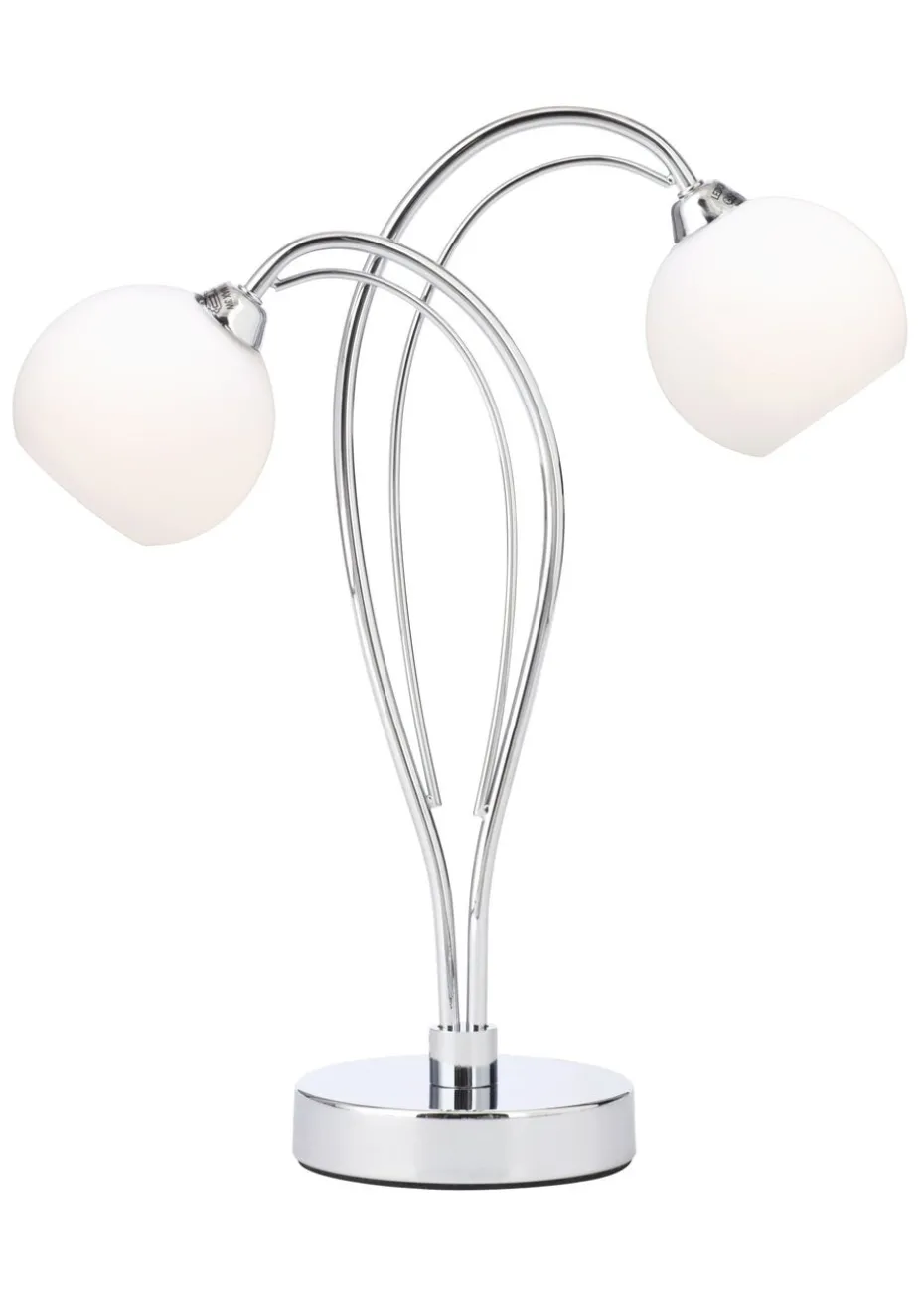 BHS Soni Table Lamp 2 Light Chrome (38cm x 31cm)