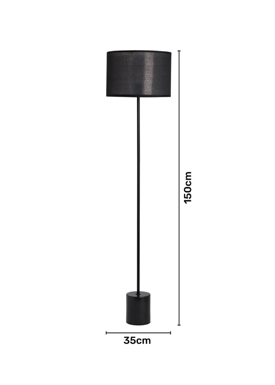 BHS Wych Marble Base Floor Lamp Black (150cm x 35cm)