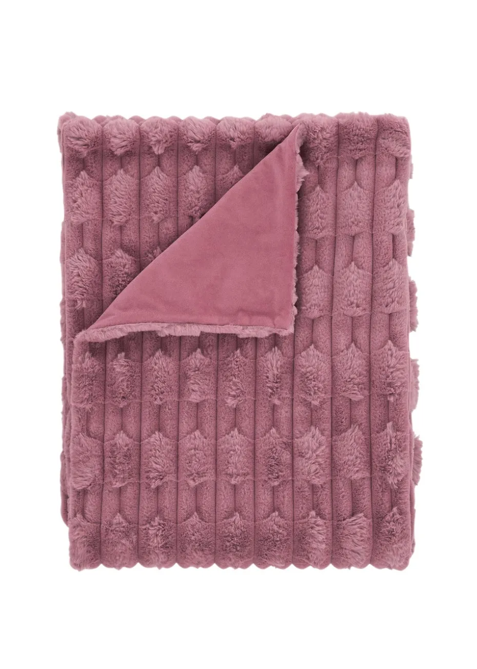 Bianca Fine Linens So Soft Carved Faux Fur Blanket Throw (150x200 cm)