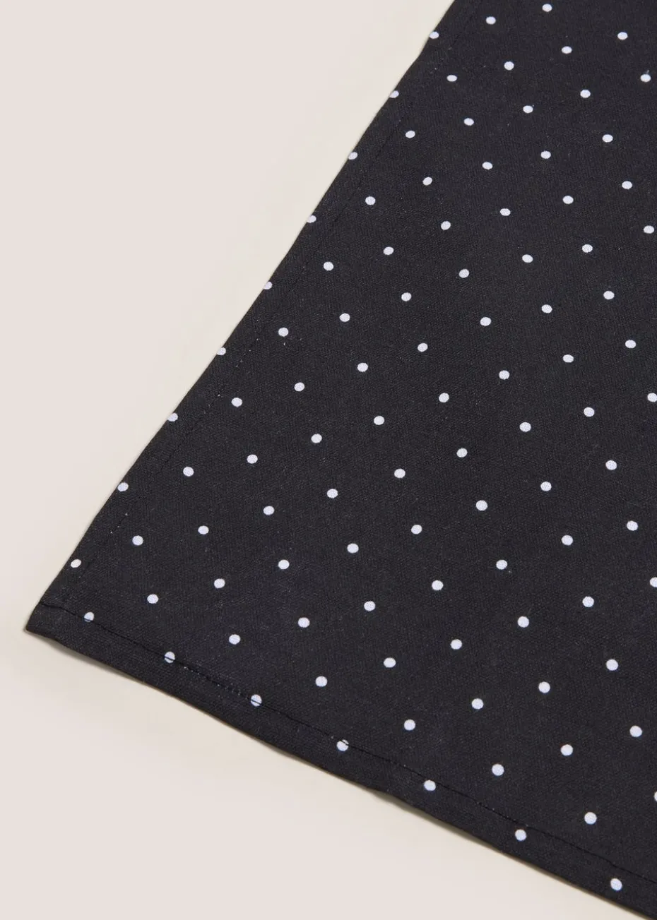 Black 3 Pack Mono Heart Print Tea Towel