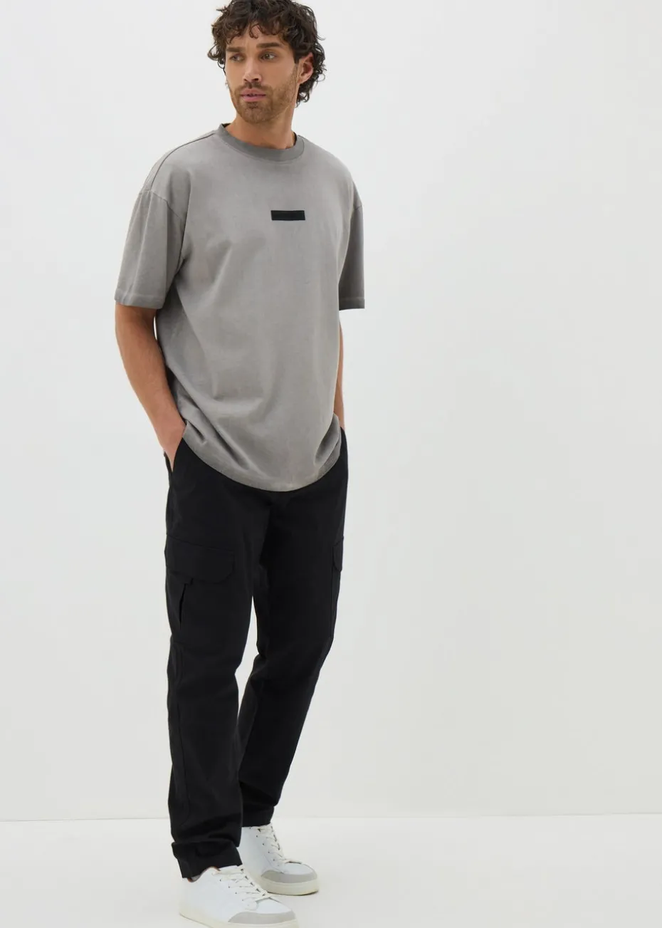 Black Basic Cargo Trousers