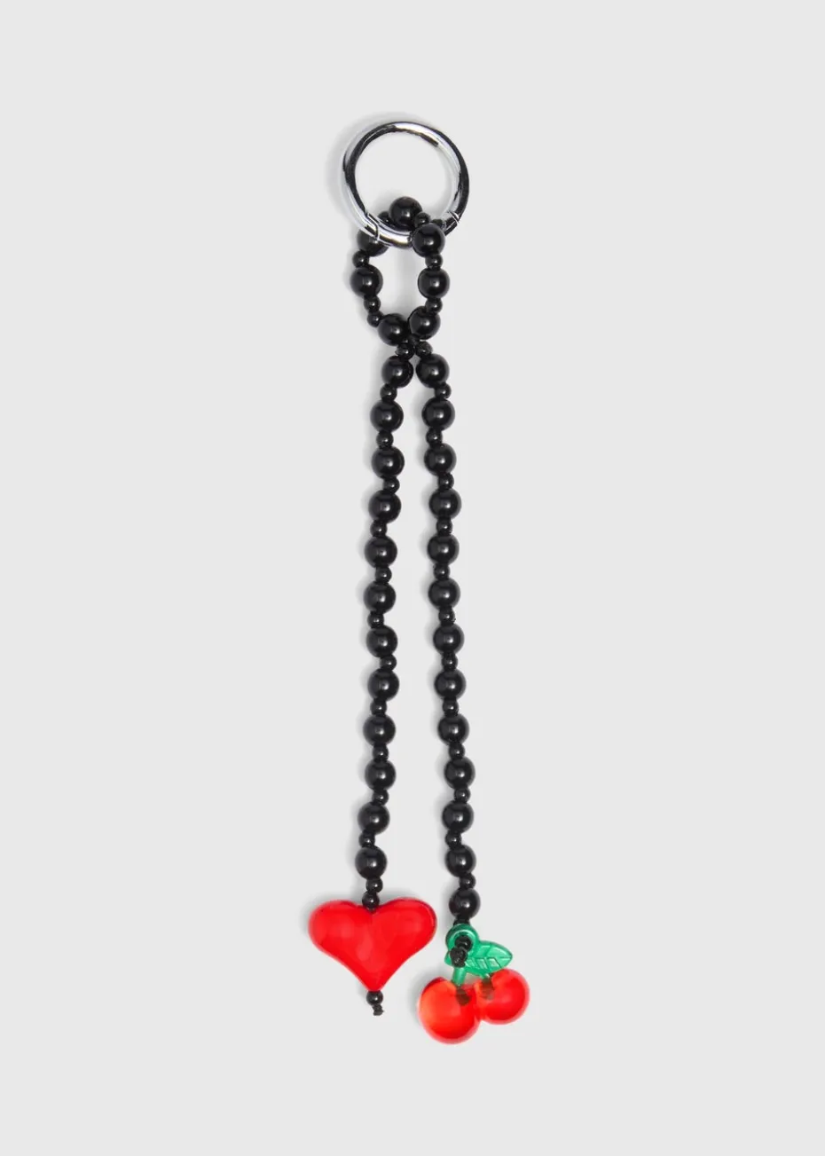 Black Cherry Bead Keyring