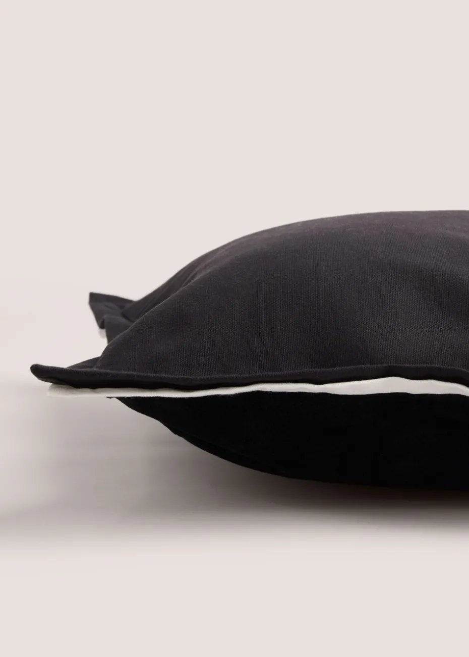 Black Contrast Edge Velvet Cushion