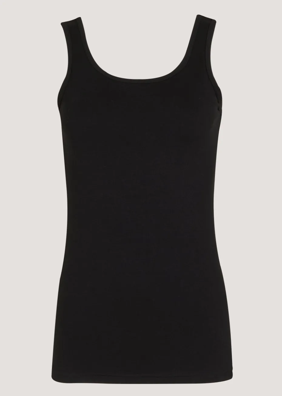 Black Essential Vest Top