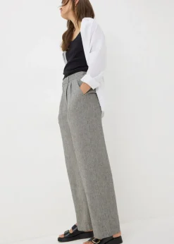 Black Mono stripe Linen Trousers