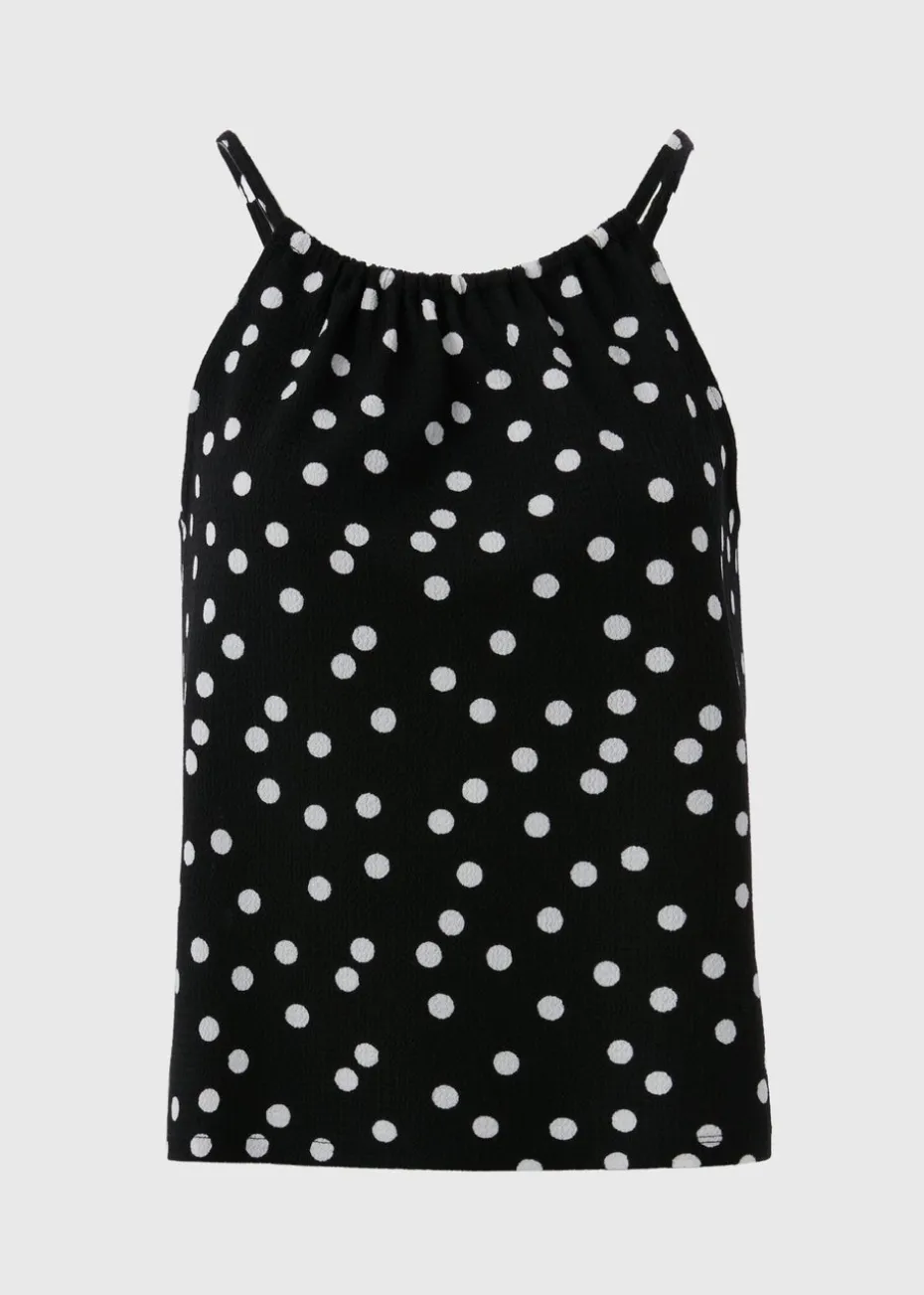Black Spot Print Co Ord Cami Top