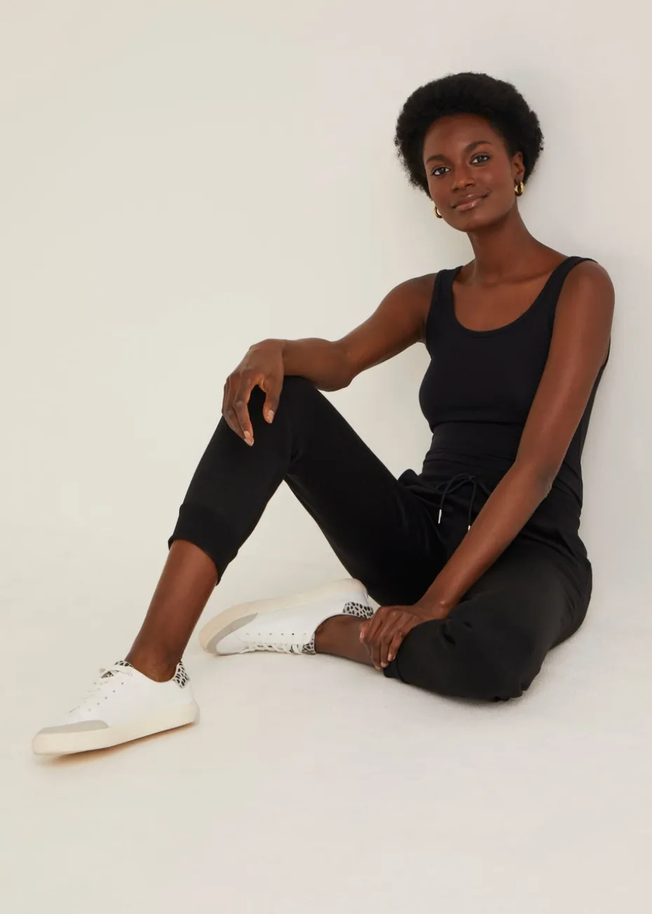 Black Tapered Drawstring Jogging Bottoms