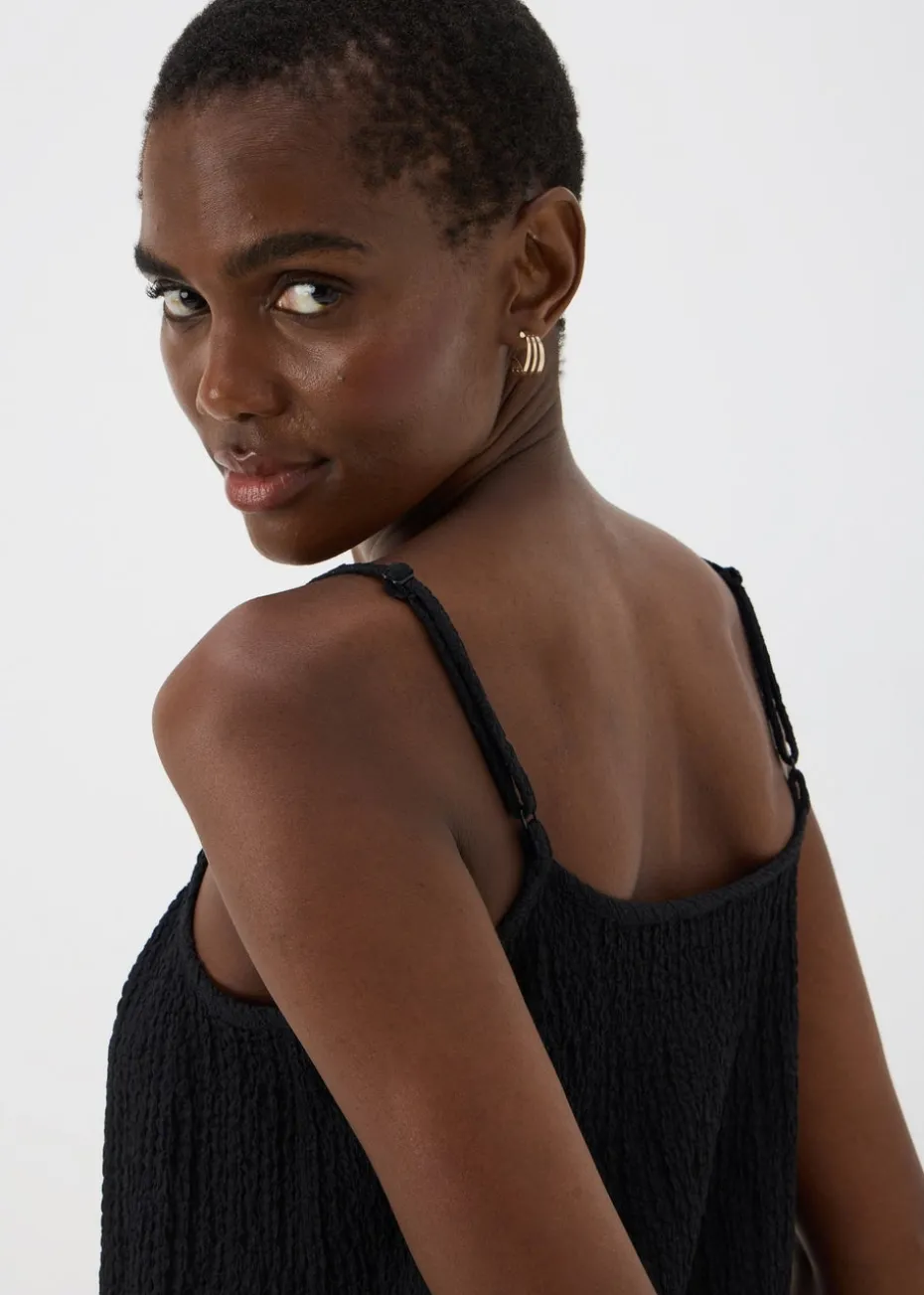 Black Textured Co Ord Cami Top
