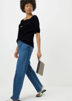 Black Textured Gypsy Top