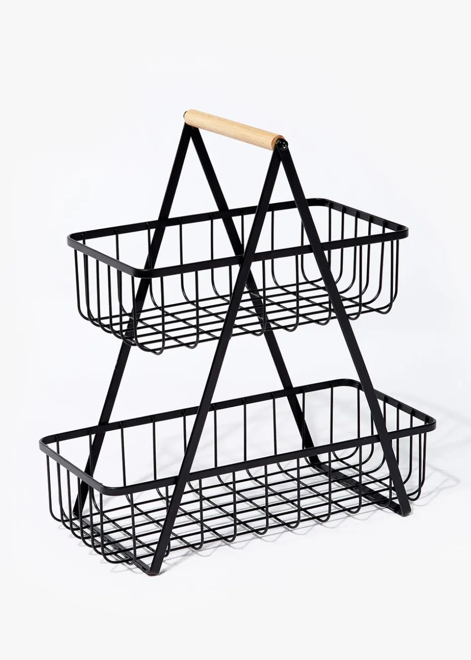 Black Wire Stackable Storage Basket