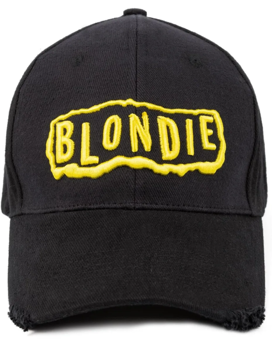 Blondie Black Logo Adjustable Curved Peak Baseball Cap