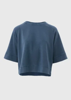 Blue Acid Wash Short Sleeve Top