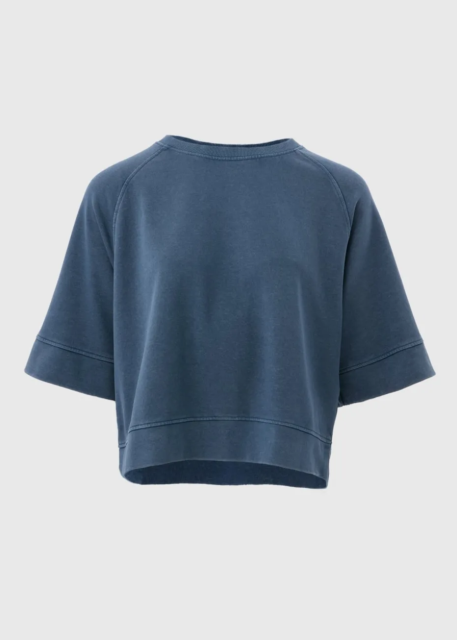 Blue Acid Wash Short Sleeve Top