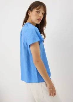 Blue Boho Blouse