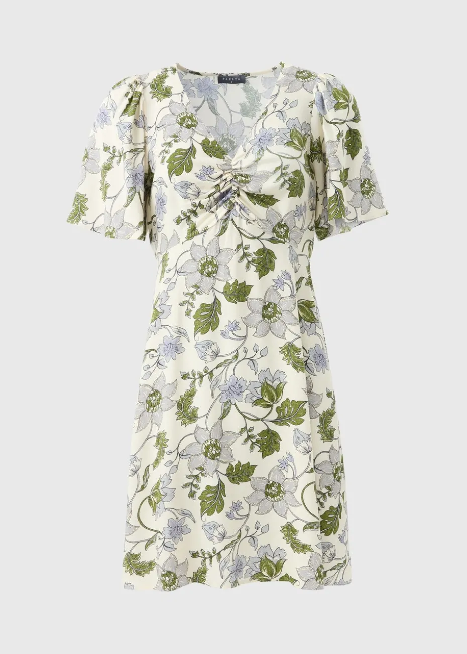 Blue Floral Mini Tea Dress