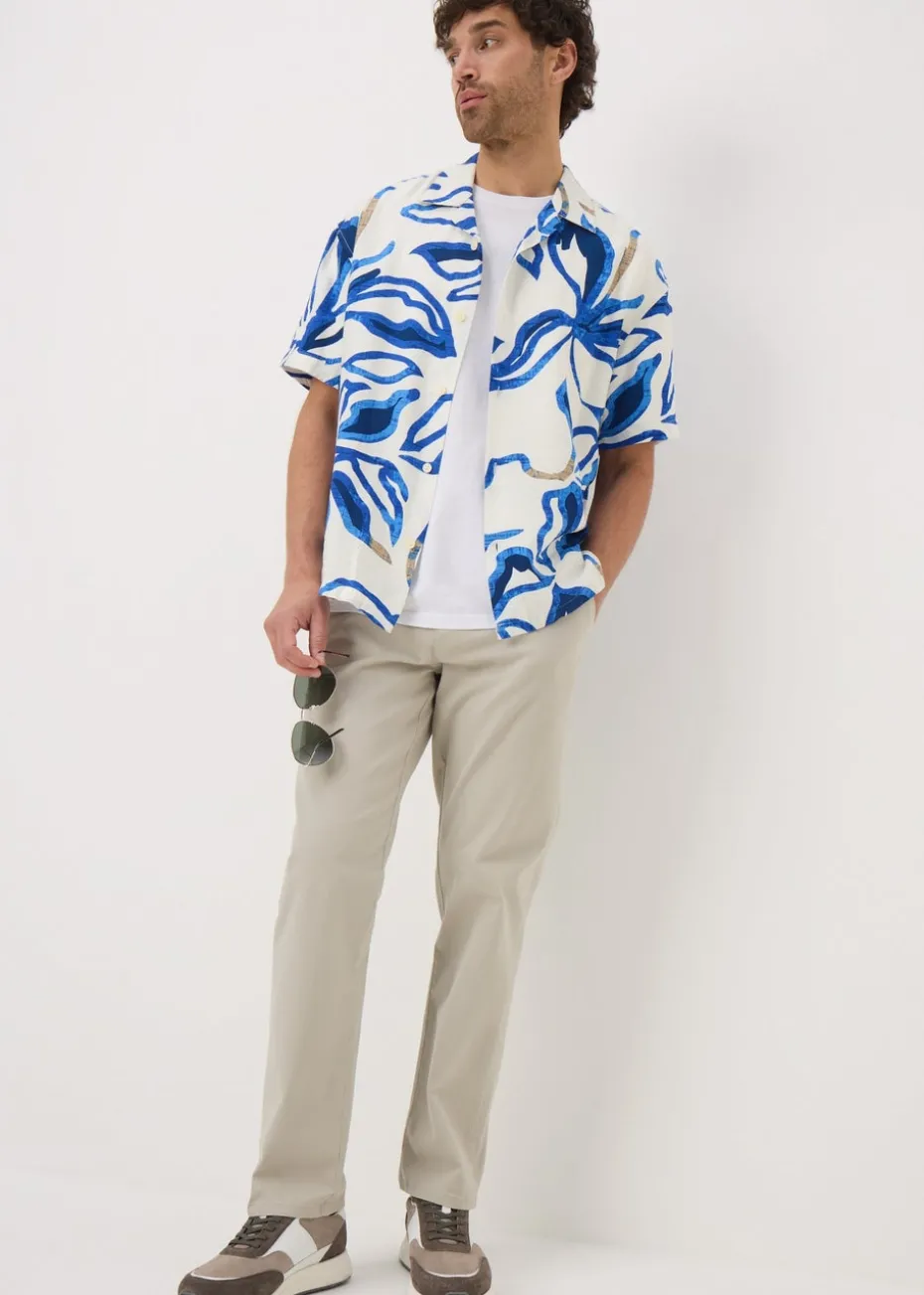 Blue Floral Short Sleeve Shirt