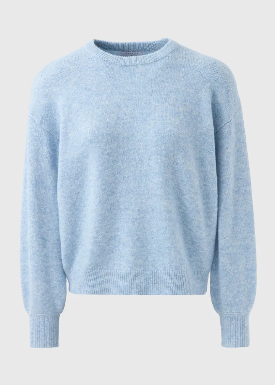 Blue Knitted Crew Neck Jumper