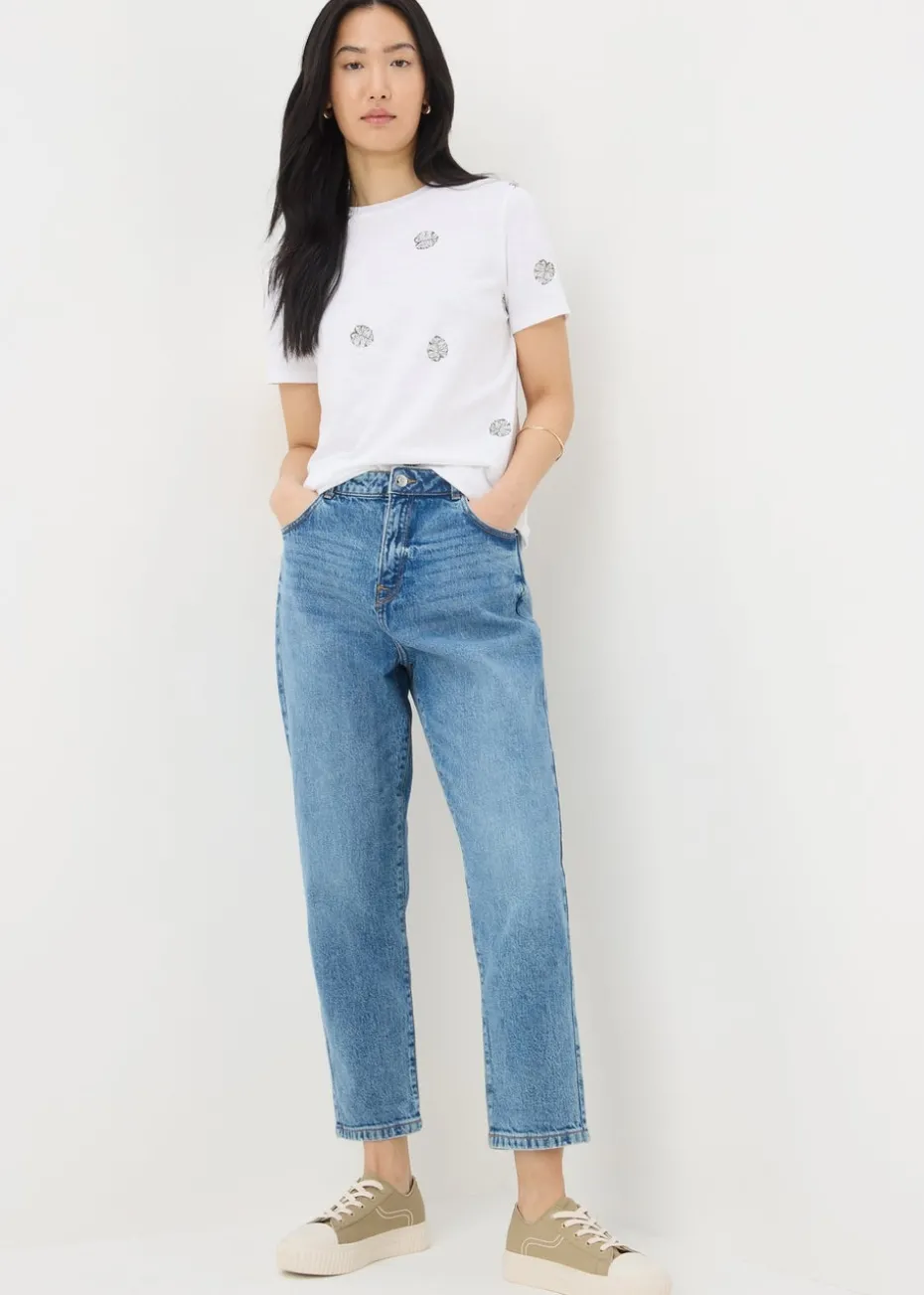 Blue Mid Wash Mom Style Jeans