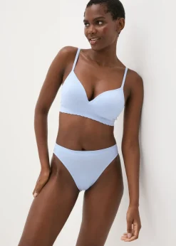 Blue Seamless High Leg Knickers