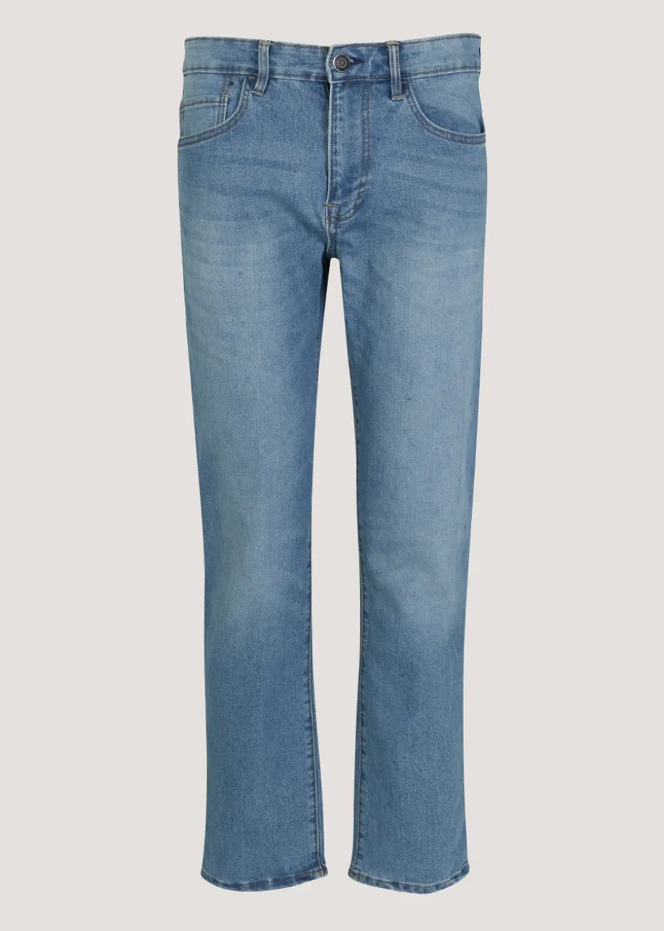 Blue Stretch Straight Fit Jeans