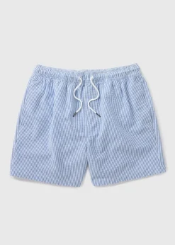 Blue Stripe Seersucker Swim Shorts