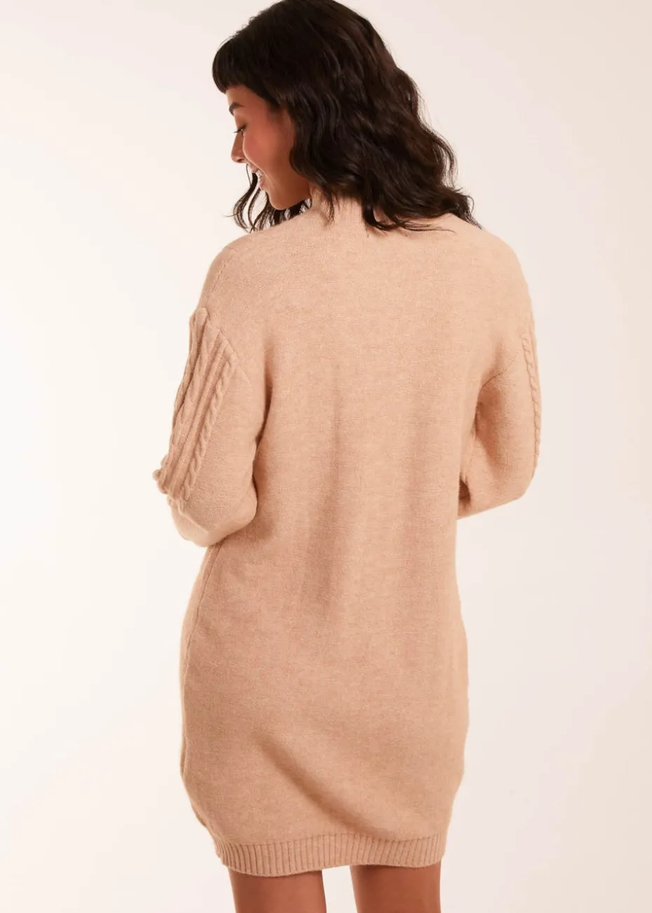 Blue Vanilla Beige Cable Knit Dress