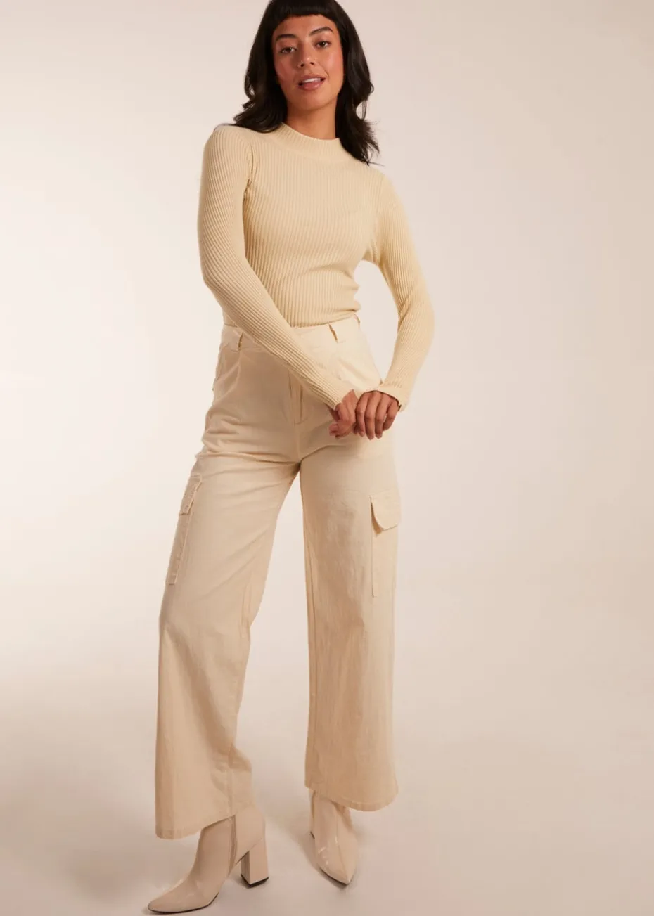 Blue Vanilla Beige Trousers With Side Pocket