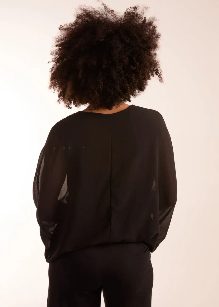 Blue Vanilla Black Batwing Necklace Top