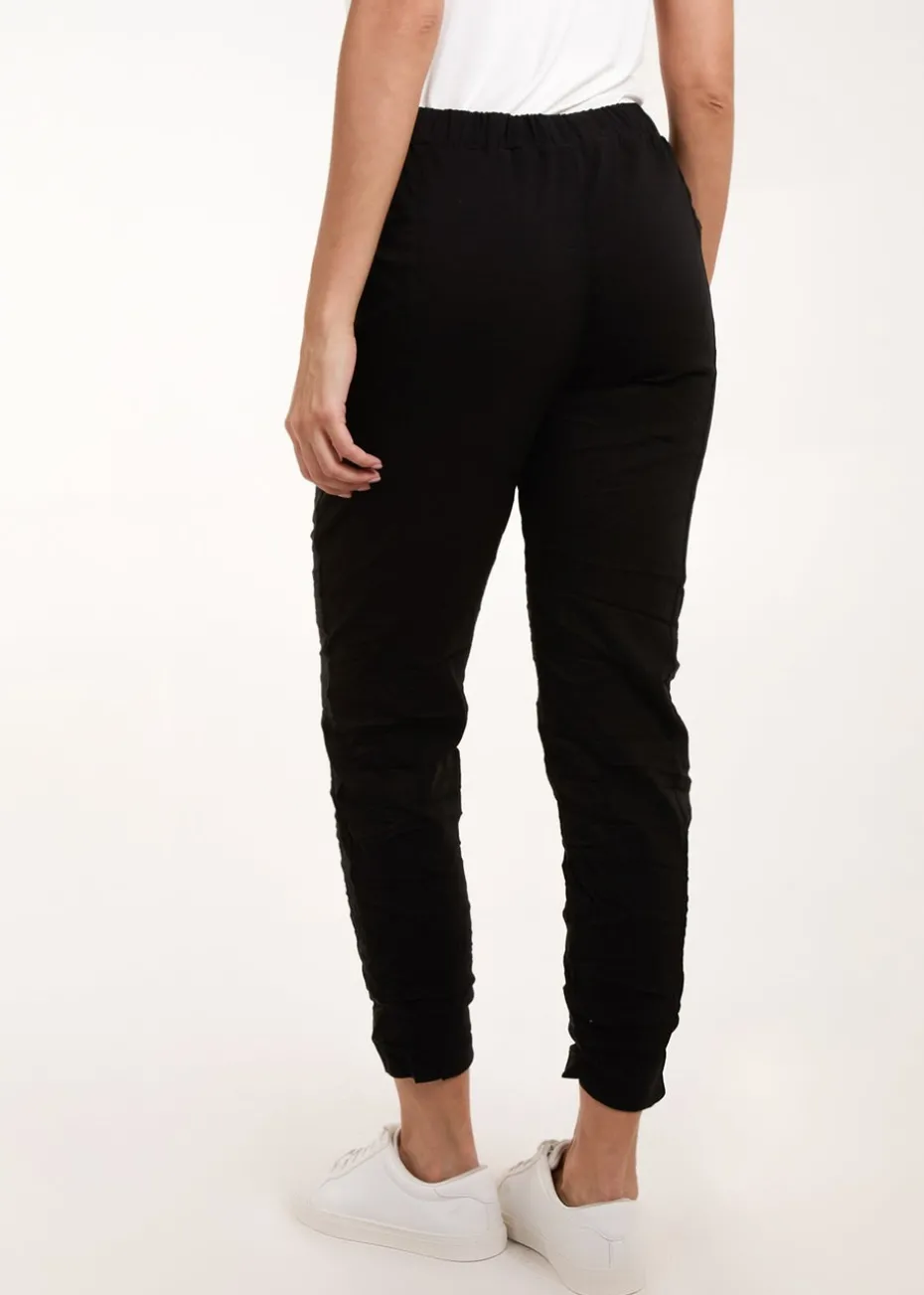 Blue Vanilla Black Zip Drawstring Trousers