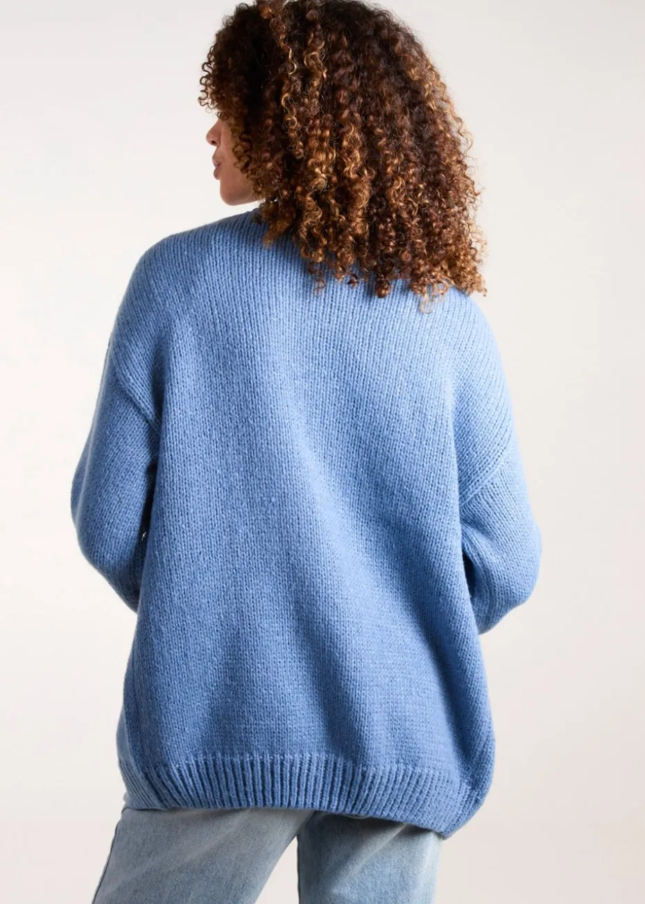 Blue Vanilla Blue Daisy Large Flower Cardigan