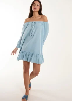 Blue Vanilla Blue Lace Trim Tunic Dress