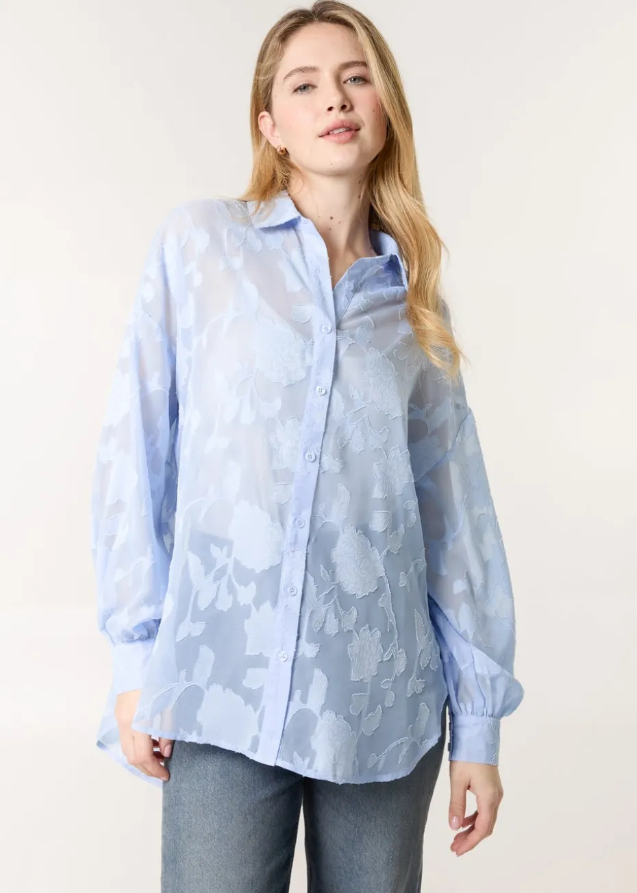 Blue Vanilla Blue Sheer Devore Shirt