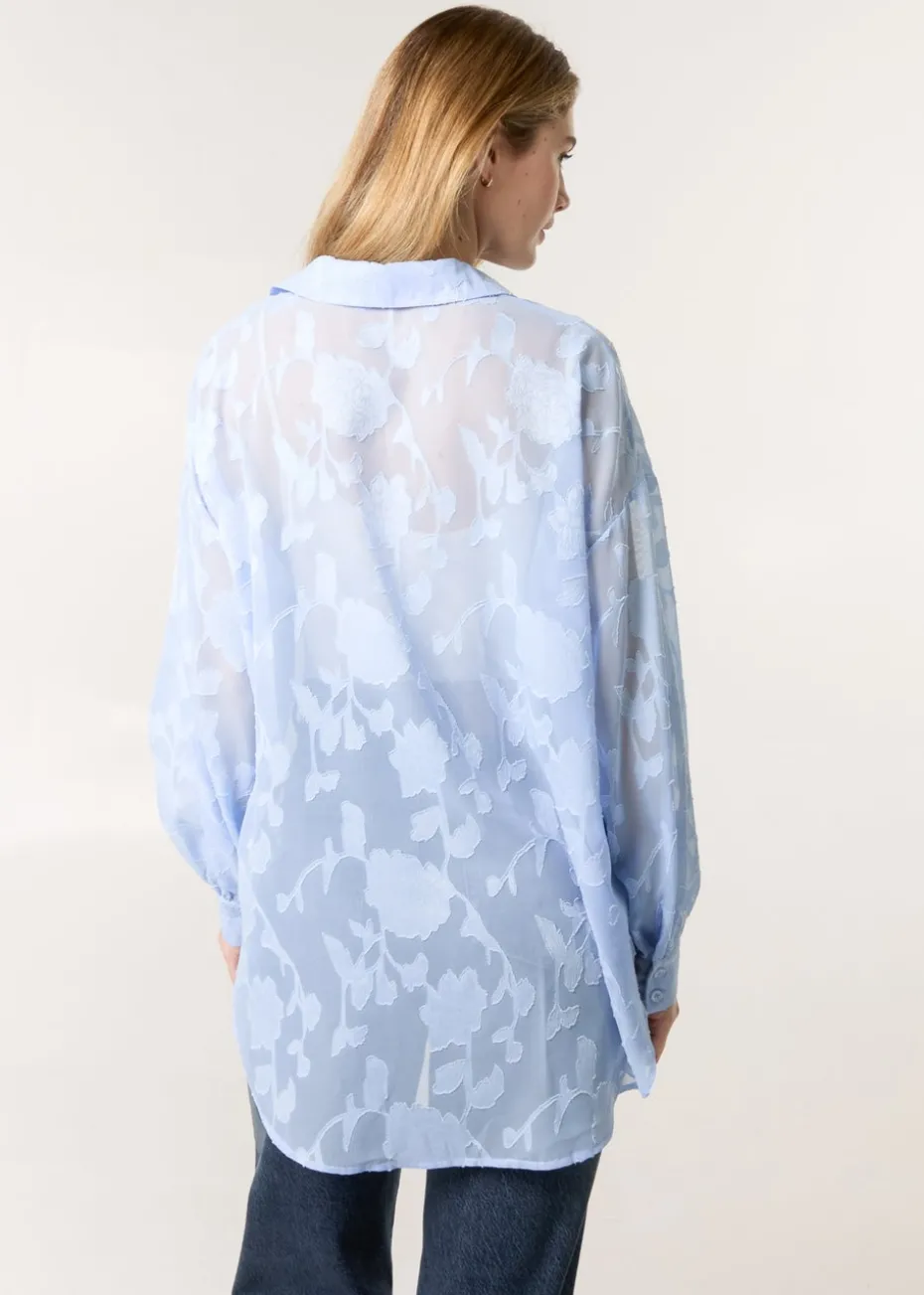 Blue Vanilla Blue Sheer Devore Shirt