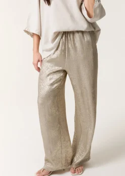 Blue Vanilla Champagne Shimmer Wide Leg Trouser