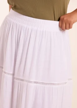 Blue Vanilla Curve White Ladder Trim Maxi Skirt