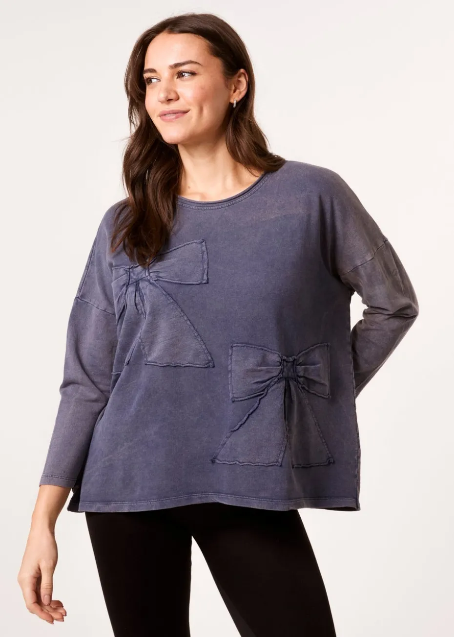 Blue Vanilla Denim Bow Sweatshirt