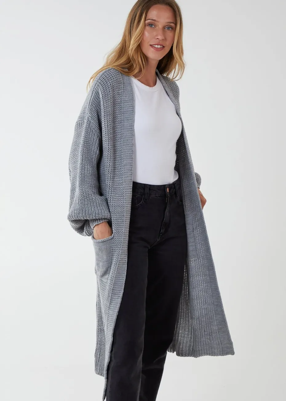 Blue Vanilla Edge to Edge Knitted Long Cardigan
