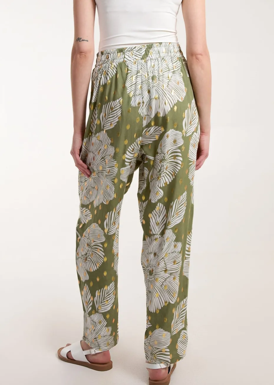 Blue Vanilla Green Printed Trousers