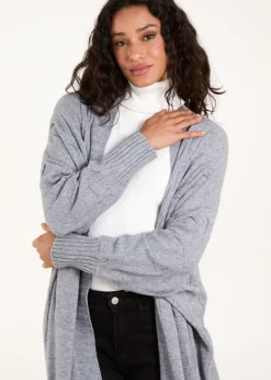 Blue Vanilla Grey Cable Knit Cardigan