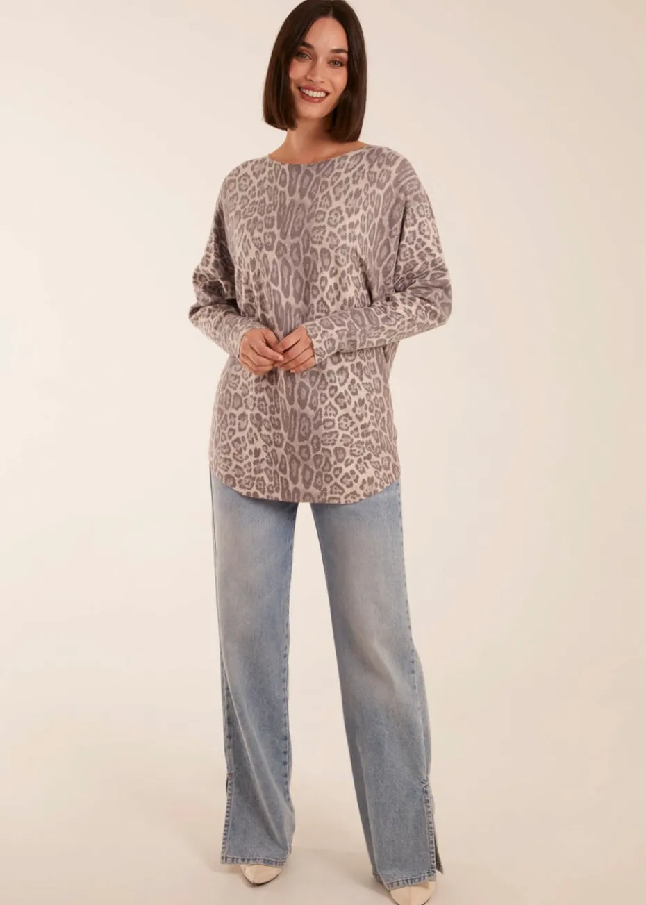 Blue Vanilla Leopard Print Jumper
