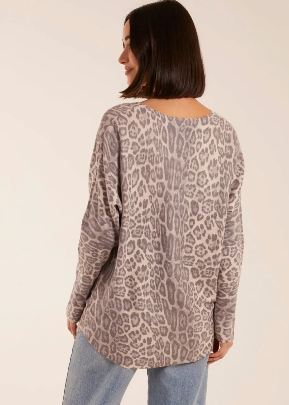 Blue Vanilla Leopard Print Jumper