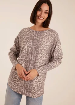 Blue Vanilla Leopard Print Jumper