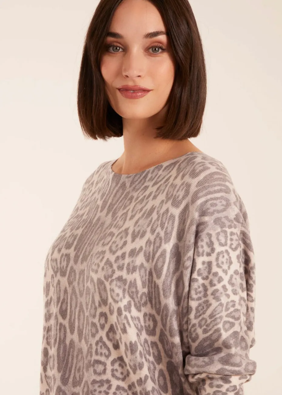 Blue Vanilla Leopard Print Jumper