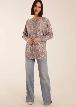 Blue Vanilla Leopard Print Jumper