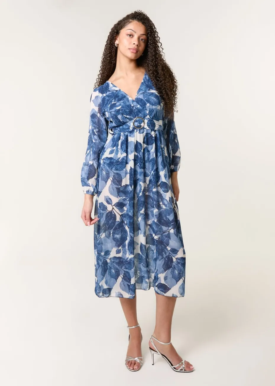 Blue Vanilla Navy Ring Belt Print Dress