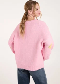 Blue Vanilla Pink Lemons & Leaves Detail Jumper