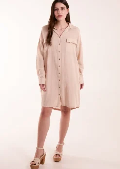 Blue Vanilla Stone Utility Shirt Dress