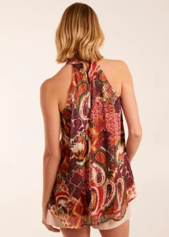 Blue Vanilla Terracotta Halter Neck Top